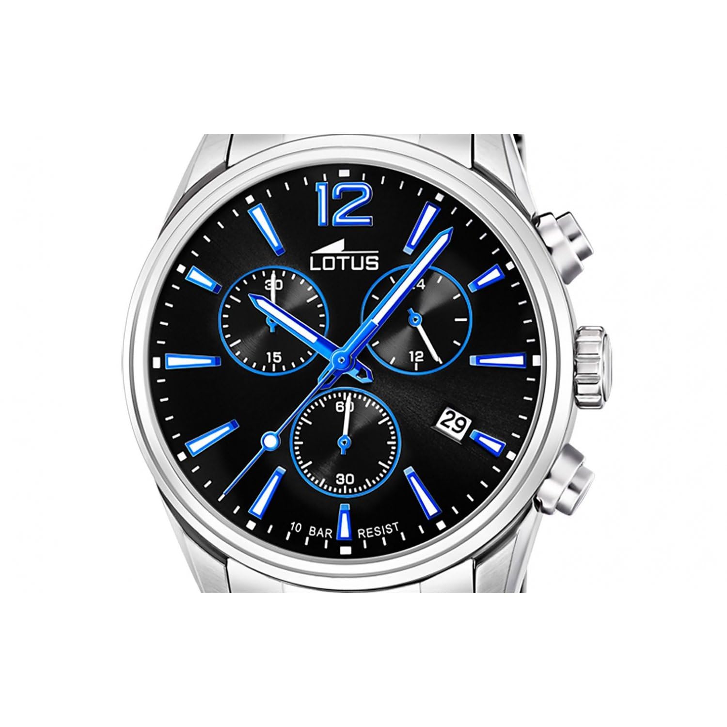 LOTUS Reloj Hombre Analógico de Acero Inoxidable 316l Plateado