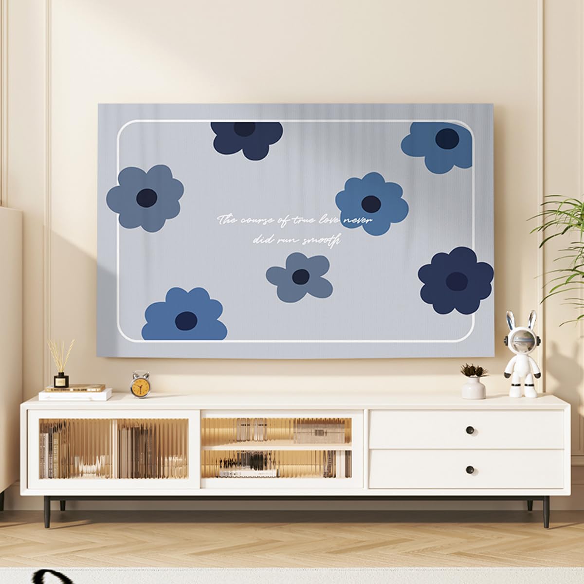 Copertura TV per Interni, Panno in Morbido Velluto, Copertura Antipolvere, Monitor LCD da 55 Pollici 65 Pollici, Panno di Copertura Protettivo, Schermo Curvo Universale(Size:80in(190x110cm),Color:B)