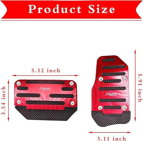 Miniatura 9 de Tesnaao Juego de 2 almohadillas antideslizantes para pedal de automóvil, fundas para pedal de acelerador, protectores de pedal de freno de