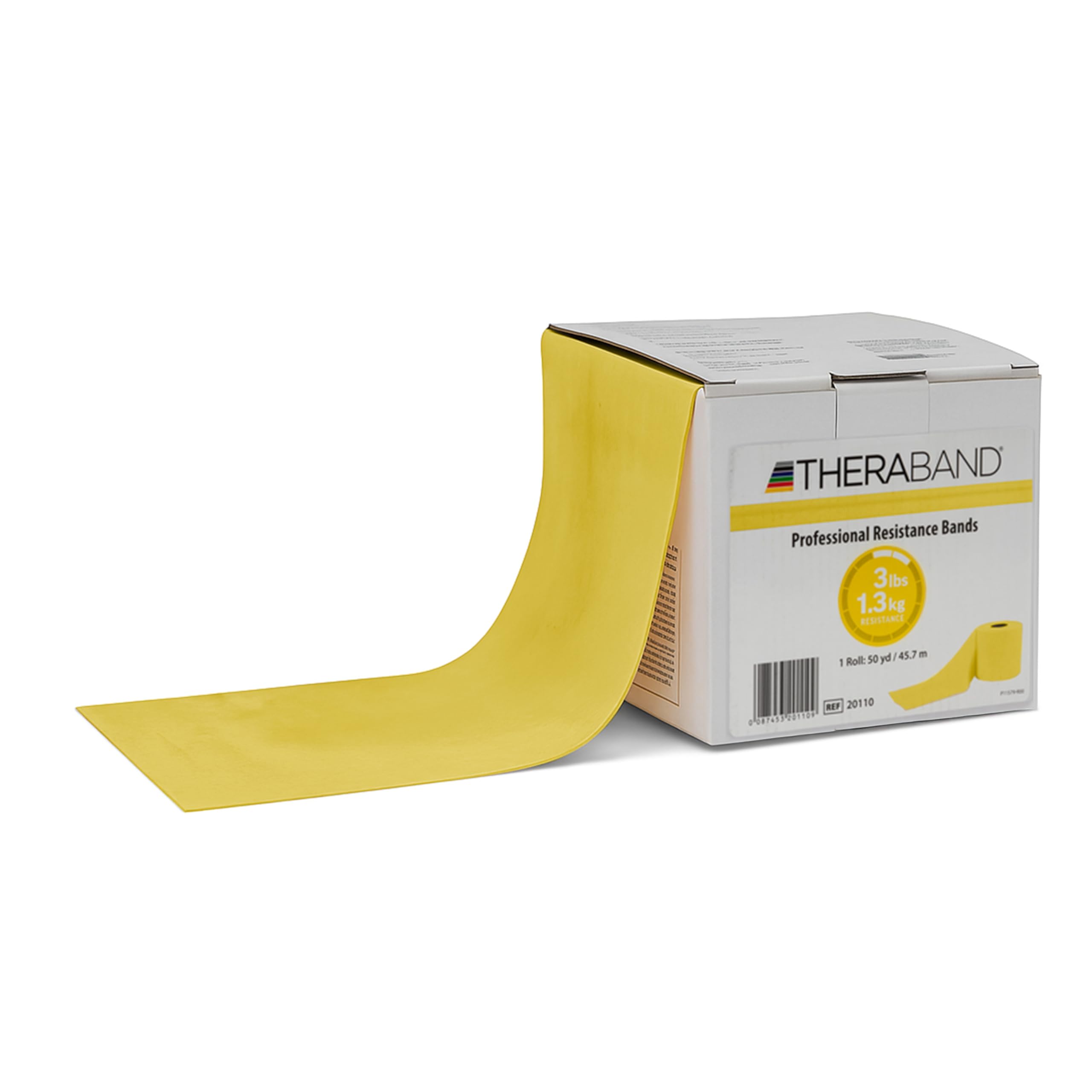 THERABAND Resistance Band Latex Roll – Stretch Bands for Exercise & Professional Physio, Exercise Band for Rehab, Pilates, Training & Mobility Recovery – 50 Yard Roll, (Thin, Level 1) – Yellow