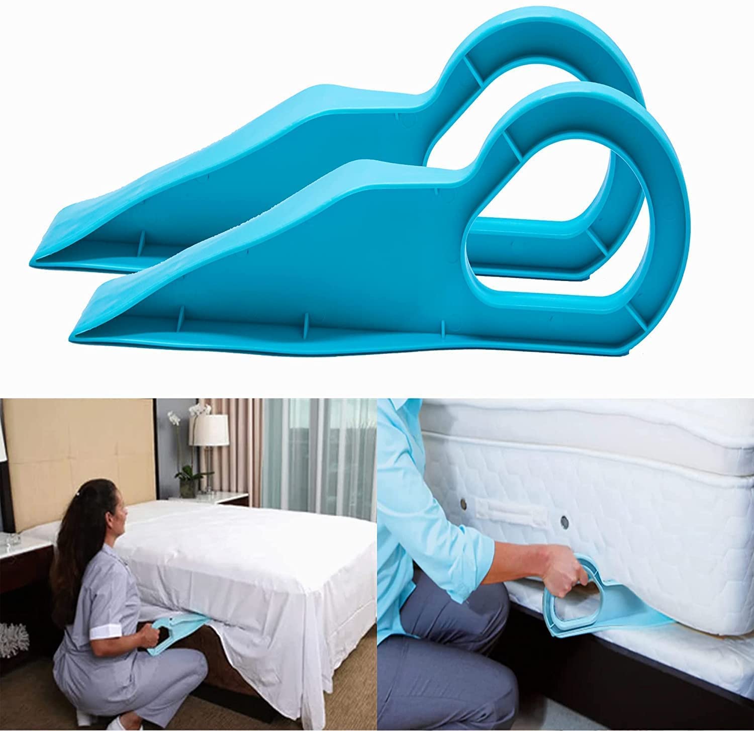 CocLux Mattress Lifter Ergonomic Mattress Wedge Elevator Bed Making & Mattress Lifting Tucker Handy Tool Alleviate Back Pain Bed Moving Tool Heavy Duty Plastic Labor-Saving Bed Sheet Tucker Tool (2)
