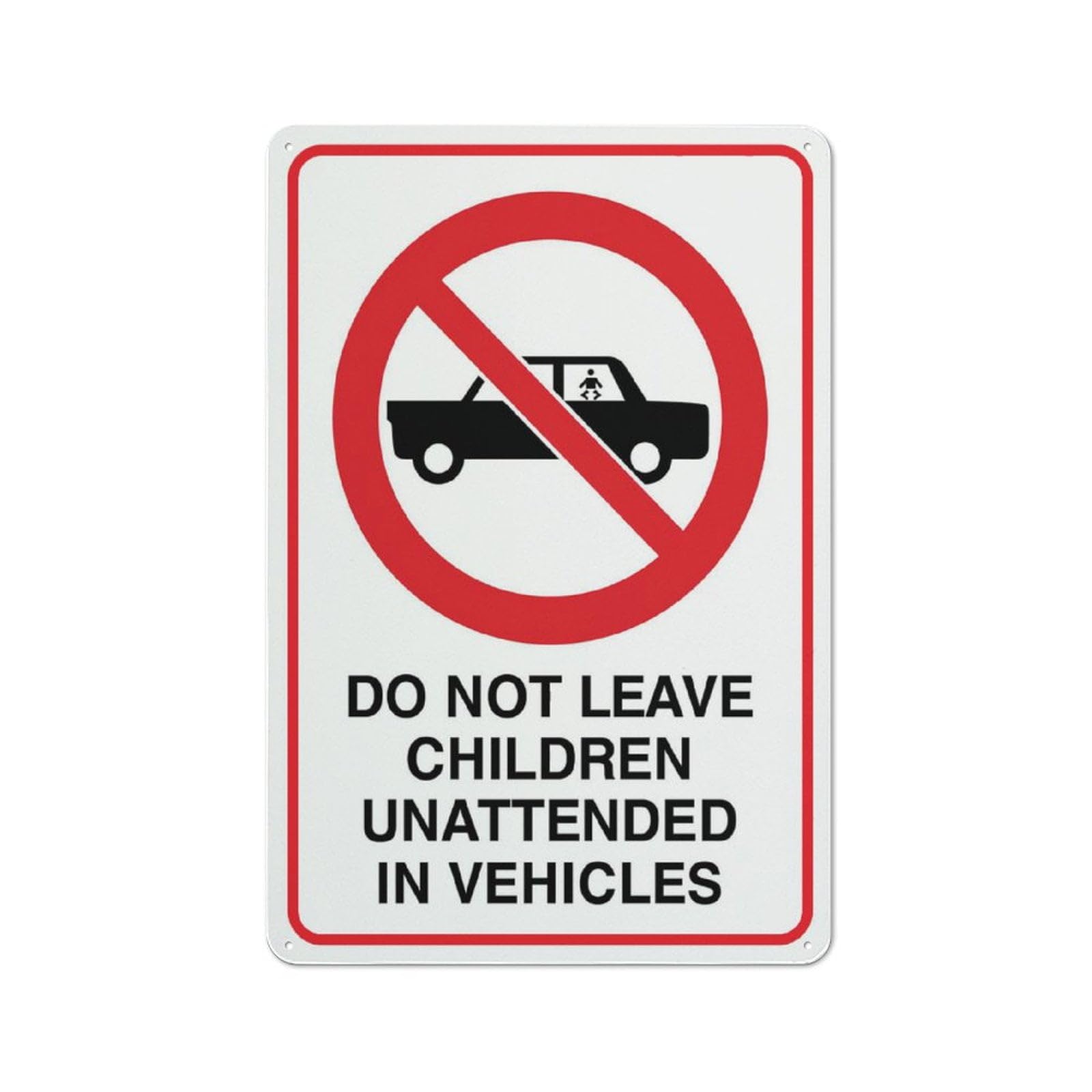 peiyeety DoLeave Children Unattended in Vehicles Sign Warning Tin Sign Home Kitchen Farm Garden Garage Wall Decor 12X8Inch