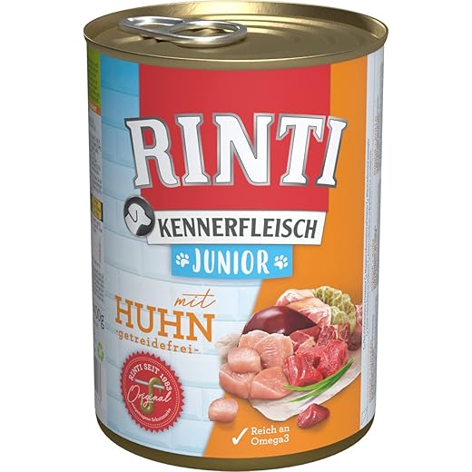 RINTI Kennerfleisch Junior + Huhn 12 x 400 g