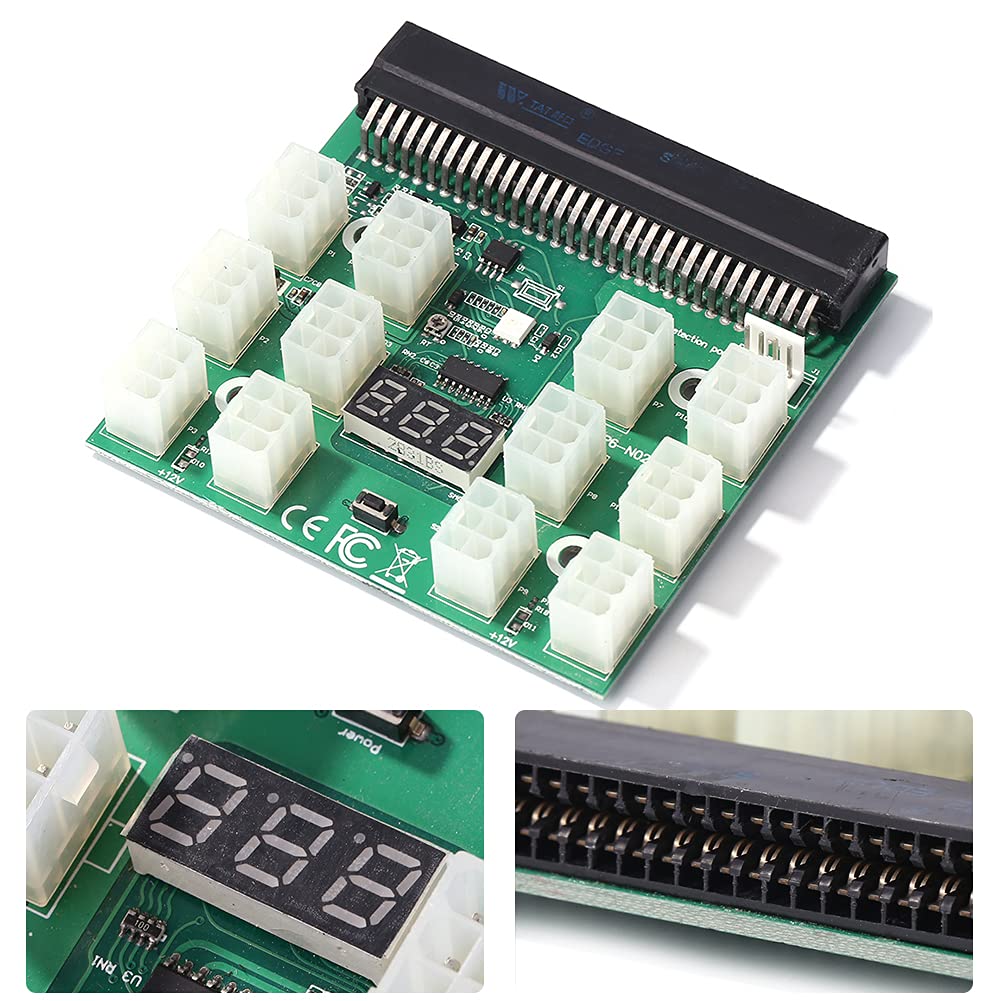 Amazon.com: JMT PCI-E 64Pin a 12x 6Pin 12V Fuente de alimentación Breakout  Adaptador Convertidor para Ethereum BTC Antminer Miner Minería HP Server  PSU GPU : Electrónica