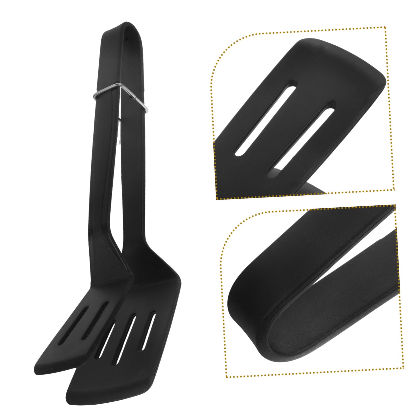 POPETPOP 5 Stück Bratspatel-Clip Essensclips Burger-Smasher Essenszange Zange Küche Grill spachtel Küchenkochzange Küchenspatel Steakklemme Lebensmittelspatelzange Kochen Kieselgel Schwarz