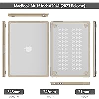Vista 7 de Mektron Funda resistente 2025/2024/2023 para MacBook Air de 15 pulgadas con chip M4/M3/M2 modelo A3241/A2941/A3114, carcasa rígida protectora a