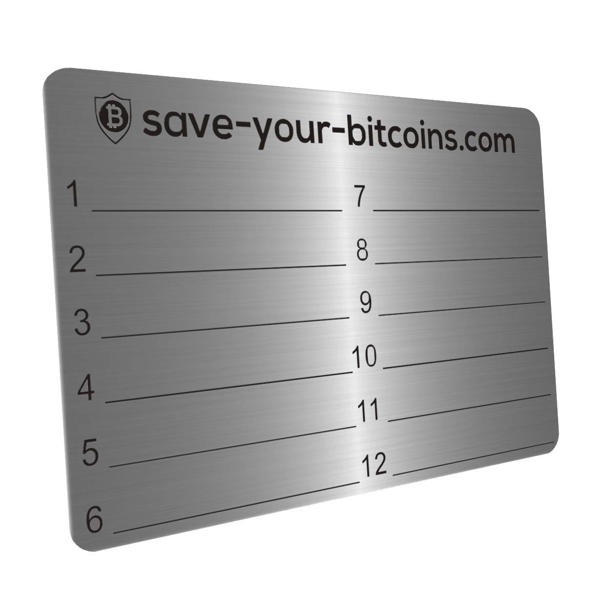 Save-Your-Bitcoins Recovery Seed fras metallplatta av rostfritt stål (V4A),  1 st. : Amazon.se: Kontorsprodukter