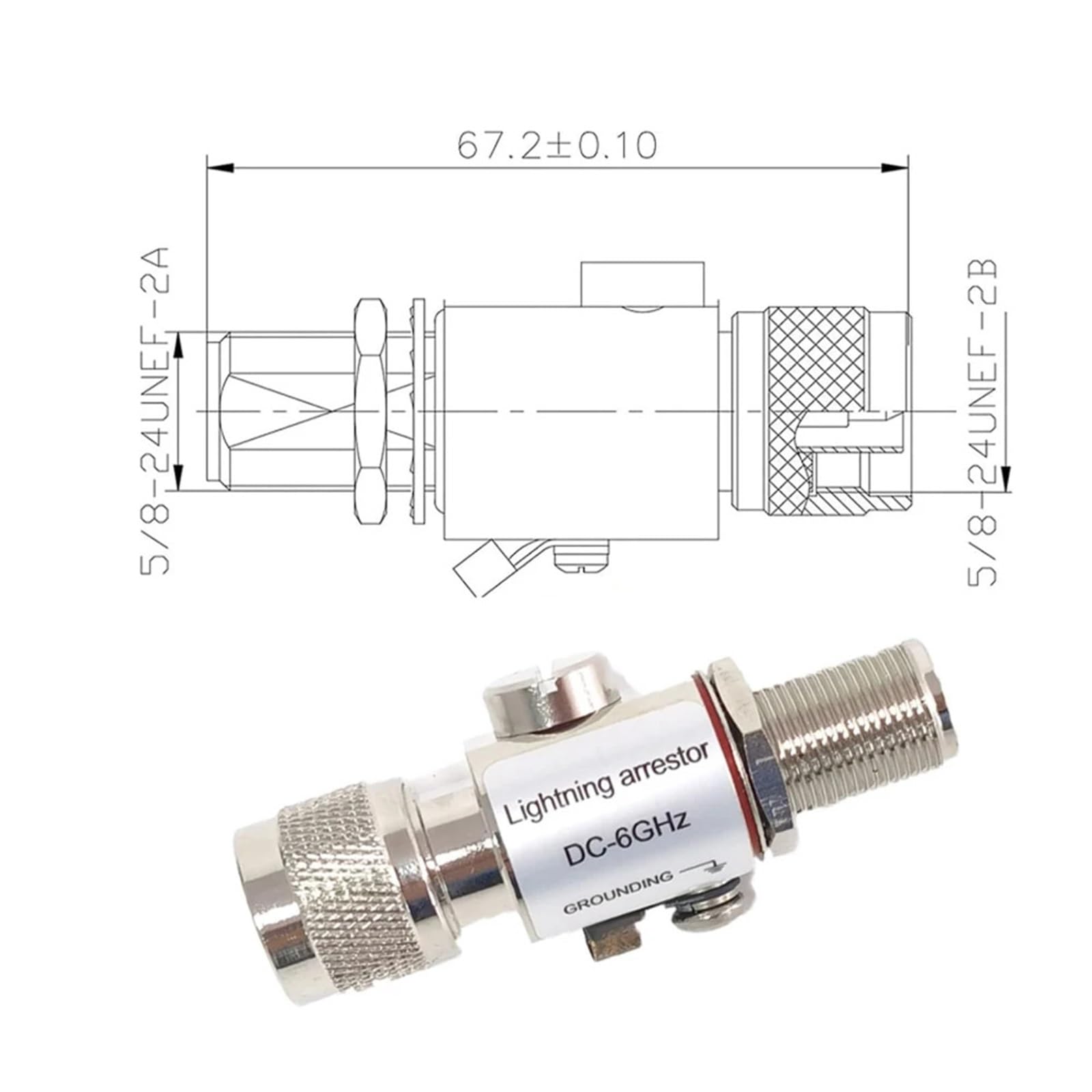 4G LTE Antenna Lightning Arrestor N Type Male to Female 50ohm 0 to 6 GHz for Outdoor Antenna (2pcs)