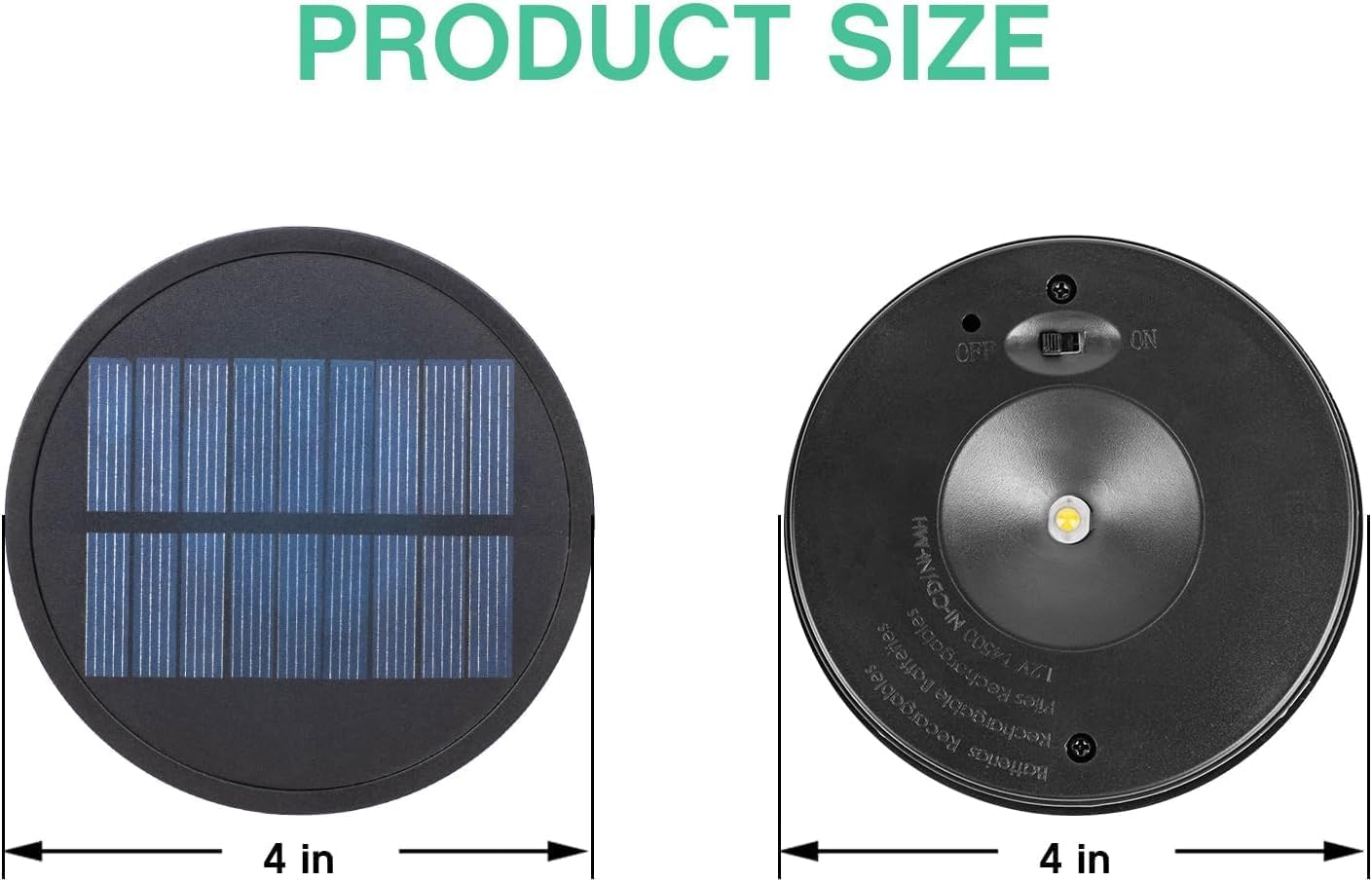 2 Pack Solar Lights,Top Panel Lights 4'' W for Solar Floor Lamps Replacement