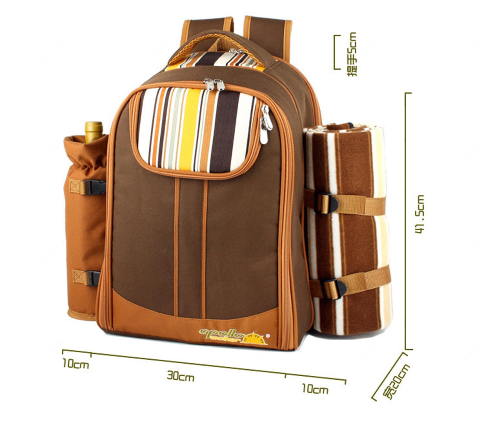 VIDECOR Mochila de Picnic Familiar para 4 - Mochila de Picnic para 4 con Mesa Plegable, Compartimento de Refrigeración Aislado, Soporte para Vino, Bolsa de Picnic Impermeable y,B