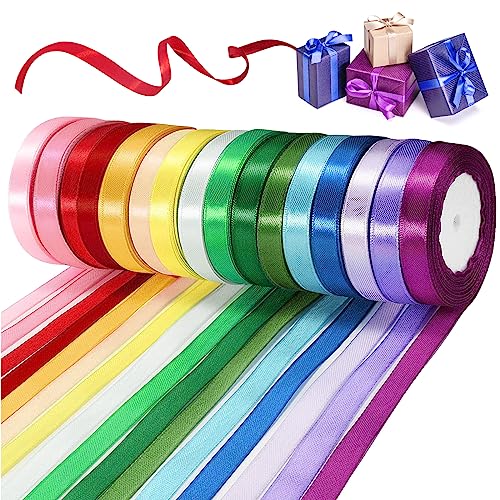 Cinta De Raso, 16 Colores 2mm X 22m Cintas De Colores, Correa De Polipropileno, Rollo De Cinta De Satén, Cinta De Tela Para Manualidades, Lazos, Envoltorios De Regalos, Decoración De Bodas