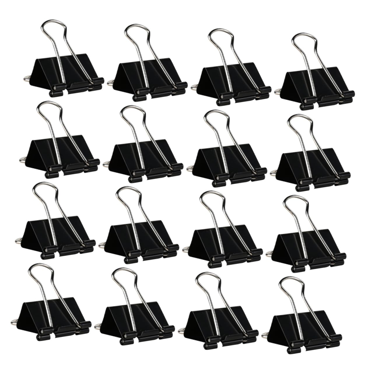 DOITOOL Lot de 60 Pinces à Reliure Noires en Fer, Pince à Papeterie Triangulaire pour Documents, Fournitures de Bureau, École et Usage Quotidien