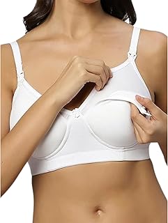 tummy Breastfeeding Nursing Bra for Women | Soft Padded Maternity Feeding Bra with One-Hand Clips, Adjustable Straps, Cotton Wirefree Comfort for Pregnant Moms-picture-18