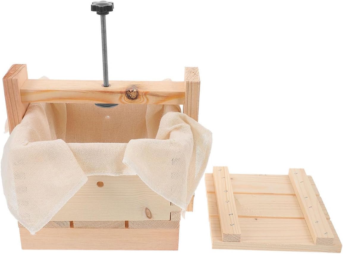 SHOWERORO 1set Tofu Press Mold Kit Wooden Tofu Making Tool Homemade Bean Curd Mould Convenient Kitchen Gadget for Housewarming