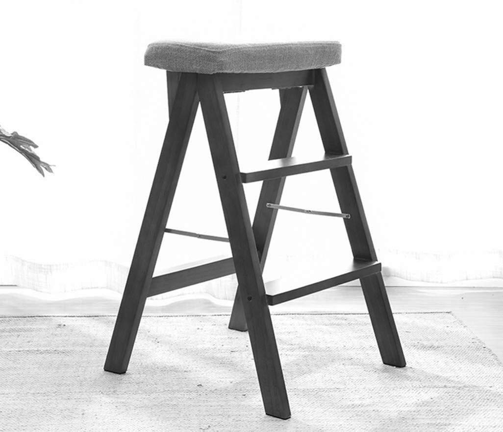 DASHADAO Taburete de Escalada Interior, Taburete de Andador Plegable con Escalera de Tijera/Escalera 3, Asiento de Esponja de Madera, Asiento de Esponja, Silla de Oficina Taburete Alto 15