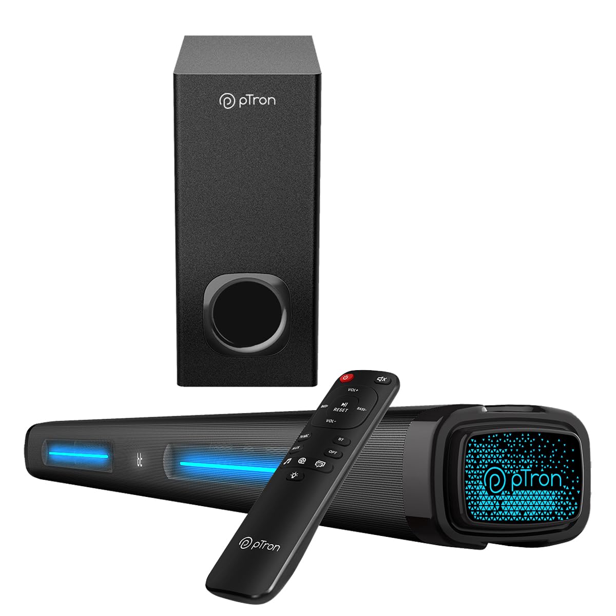 pTron Jazz Pro X1 240W Soundbar with Wired Subwoofer for TV, Punchy Bass, 2.1 CH, Multi-Connect BT5.3/HDMI ARC/Opt-in/Aux/USB, Movie/Music/News Modes, Remote Control, LED Display (Black) (B0CGFCKRRJ) Amazon Price History, Amazon Price Tracker