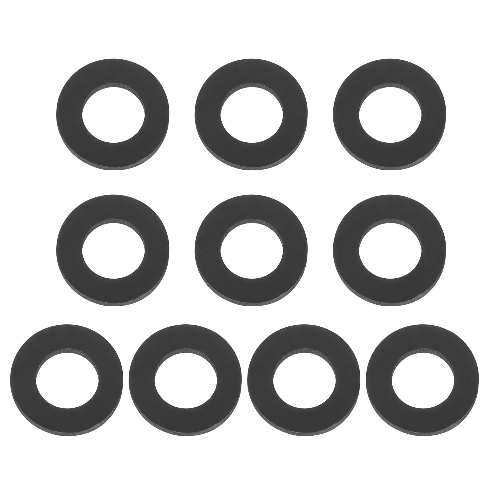 PATIKIL M10 Silicone Flat Washer, 10 Pcs 10mm ID 25mm OD Plain Washer Grommets O-Ring Sealing Gasket Spacer for Faucet Pipe Water Hose Shower Door Handles, Black
