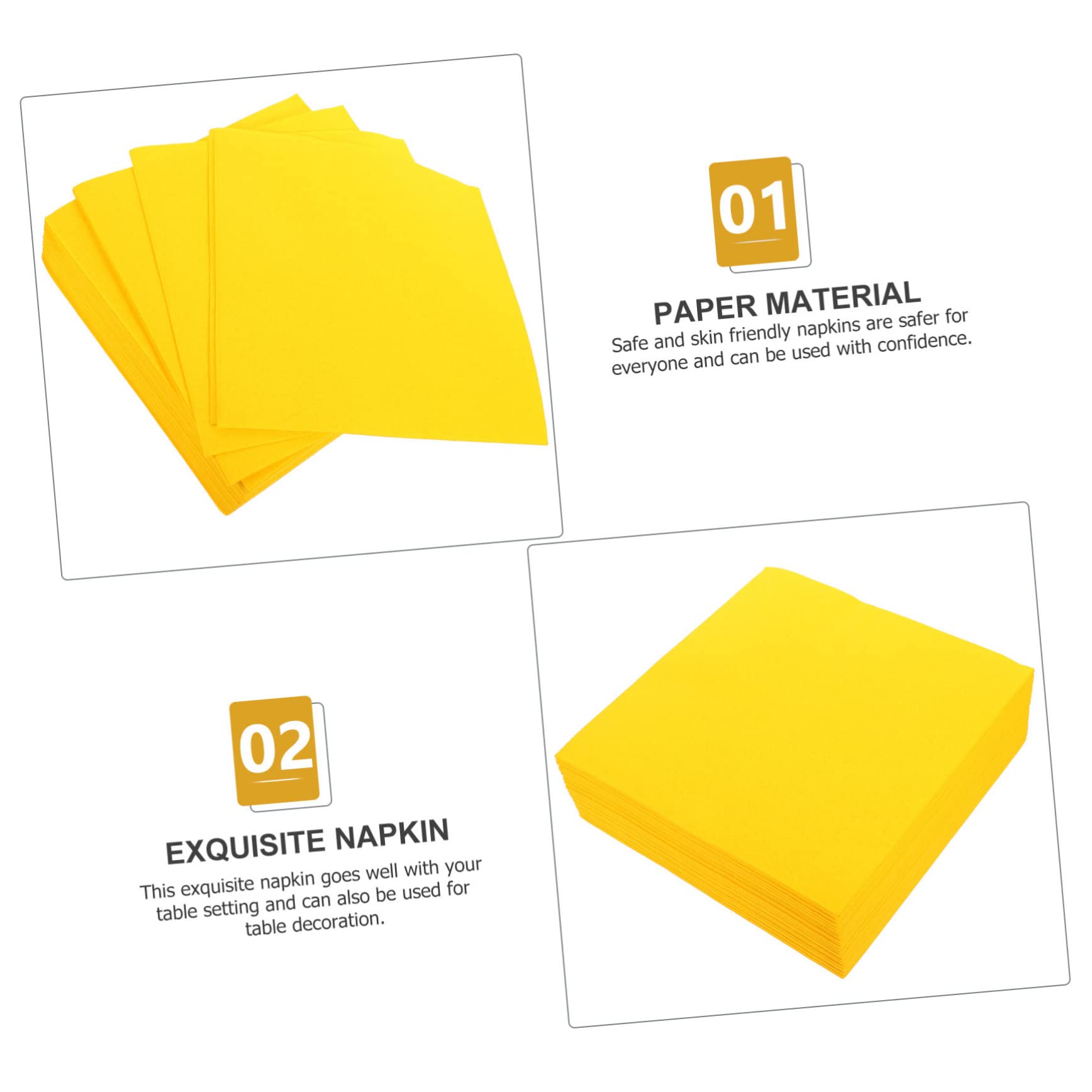 IMIKEYA Lot de 50 Serviettes de Table en Papier, Épaisses et Sûres, pour Fêtes et Banquets, Style Chic et Élégant