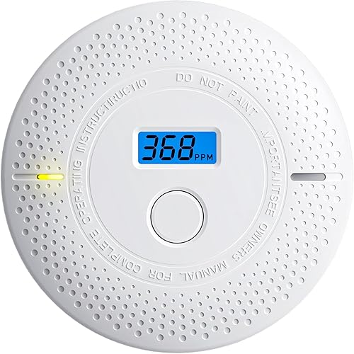 Miniatura 9 de Detector de Humo y Monóxido de Carbono, Detector de Humo 2 en 1, Indicadores de Luz de Advertencia LED, Batería de 10 Años (Blanco), Paquete de 4