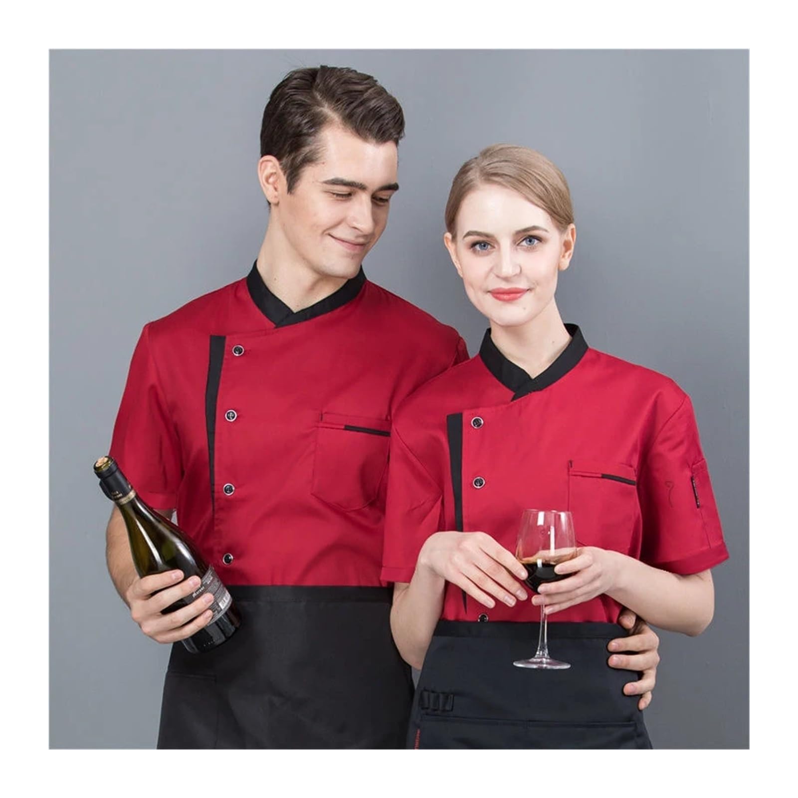 Divisa estiva da cuoco, da cucina, for hotel, bar, cucina, abbigliamento da lavoro, camicia a maniche corte, giacca da cuoco for uomo e donna Per Il Personale Del Ristorante