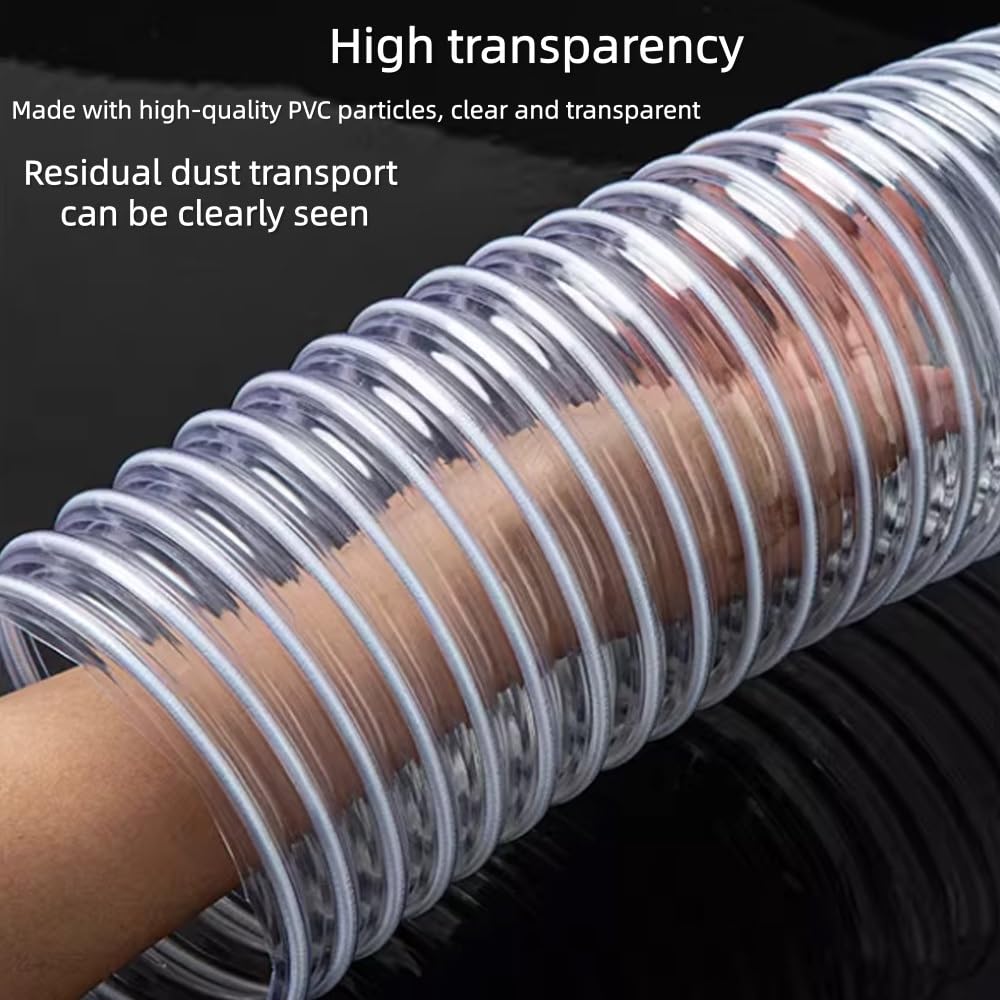 Manguera De Recolección De Polvo 50/120/150mm Tubo Flexible Transparente Manguera For Aspiradora De PVC Para Aspiradora De Construcción(6m/19.7ft,60mm-2 2/5")