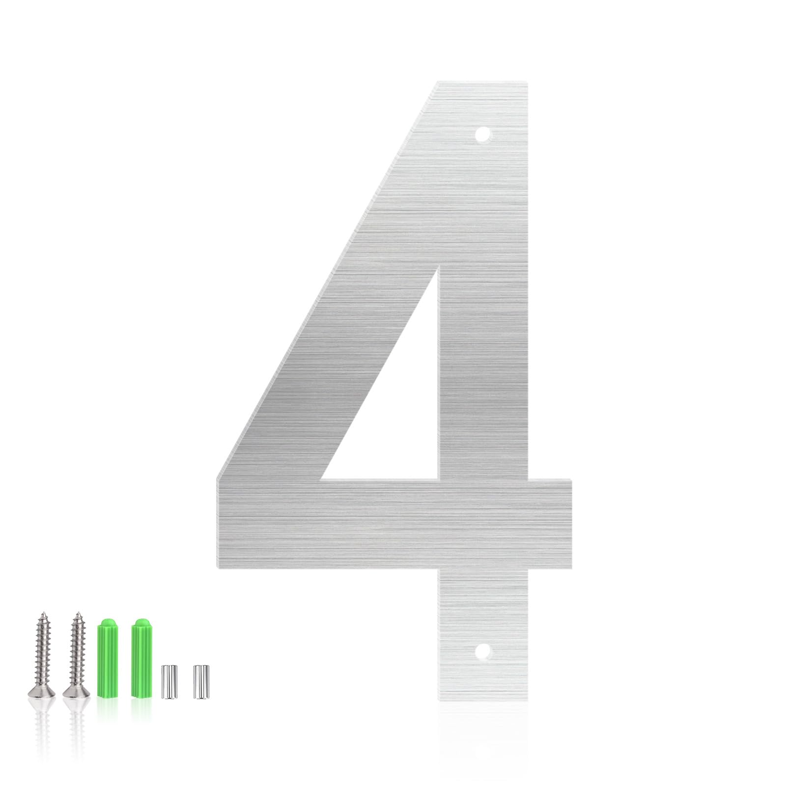 6 Inch Modern Floating Stainless Steel House Address Numbers, Silver Stainless Steel Metal House Address Letters, Modern Floating Mailbox Numbers for