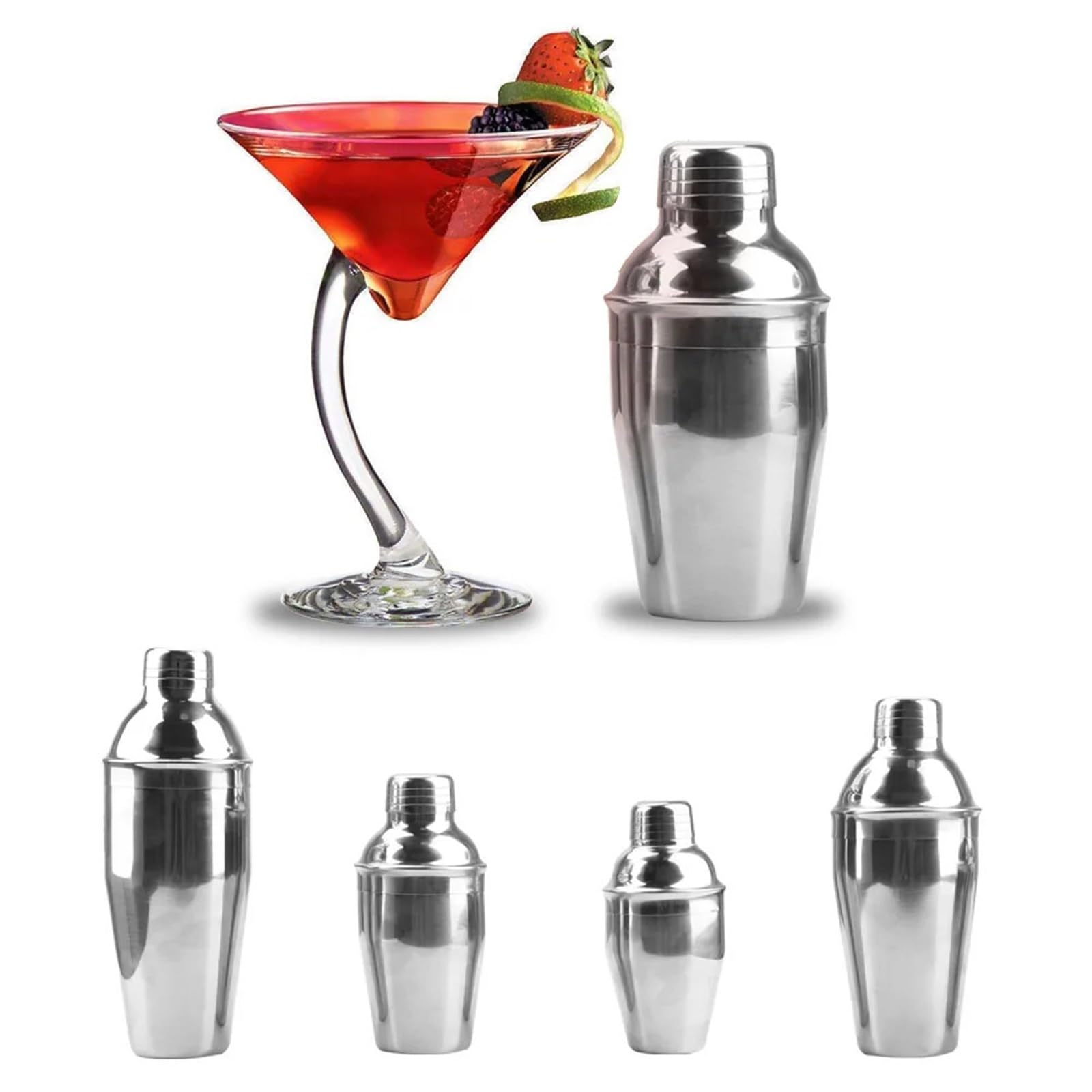 Mezclador de Vino cóctel Boston Martini Profesional, coctelera Acero Inoxidable, Herramientas Bar for Fiesta, artículos, 250/350/550/750ml, 2 uds para Camareros