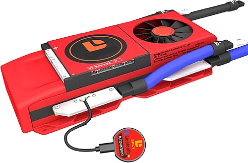 KuRkur Smart Lifepo4 3S-24S BMS 24V 36V 72V 300A Li Ion con BT CAN grande A corriente con ventilador para Bateria 18650 RS485, Li ion 14S 48V 300A BT