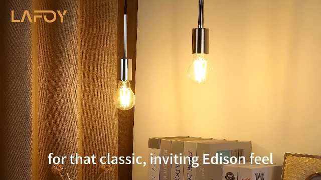 Image of Lafoy Vintage E26 LED Bulb 60 Watt Dimmable, A19 Edison Globe Light Bulbs Soft White 2700K, Antique Old-Fashioned Style 60W Equivalent Lightbulbs, Medium Base 6W 700 Lumen 120V, 6 Pack