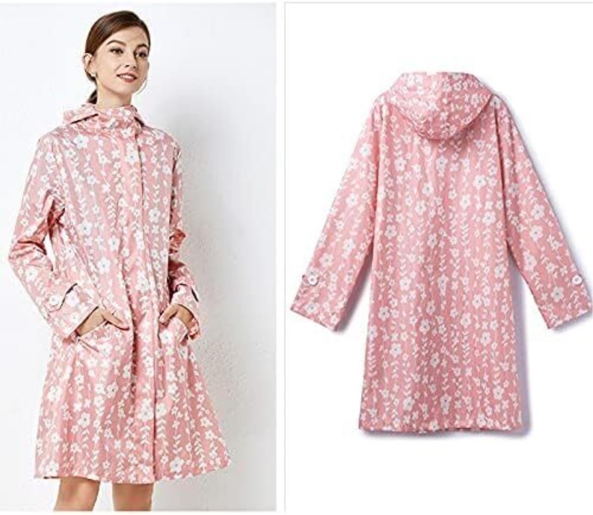 Poncho Antipioggia Abbigliamento Impermeabile Leggero da Donna Giacca A Vento Impermeabile Antivento da Escursionismo Mantella Antipioggia(Color:Pink)
