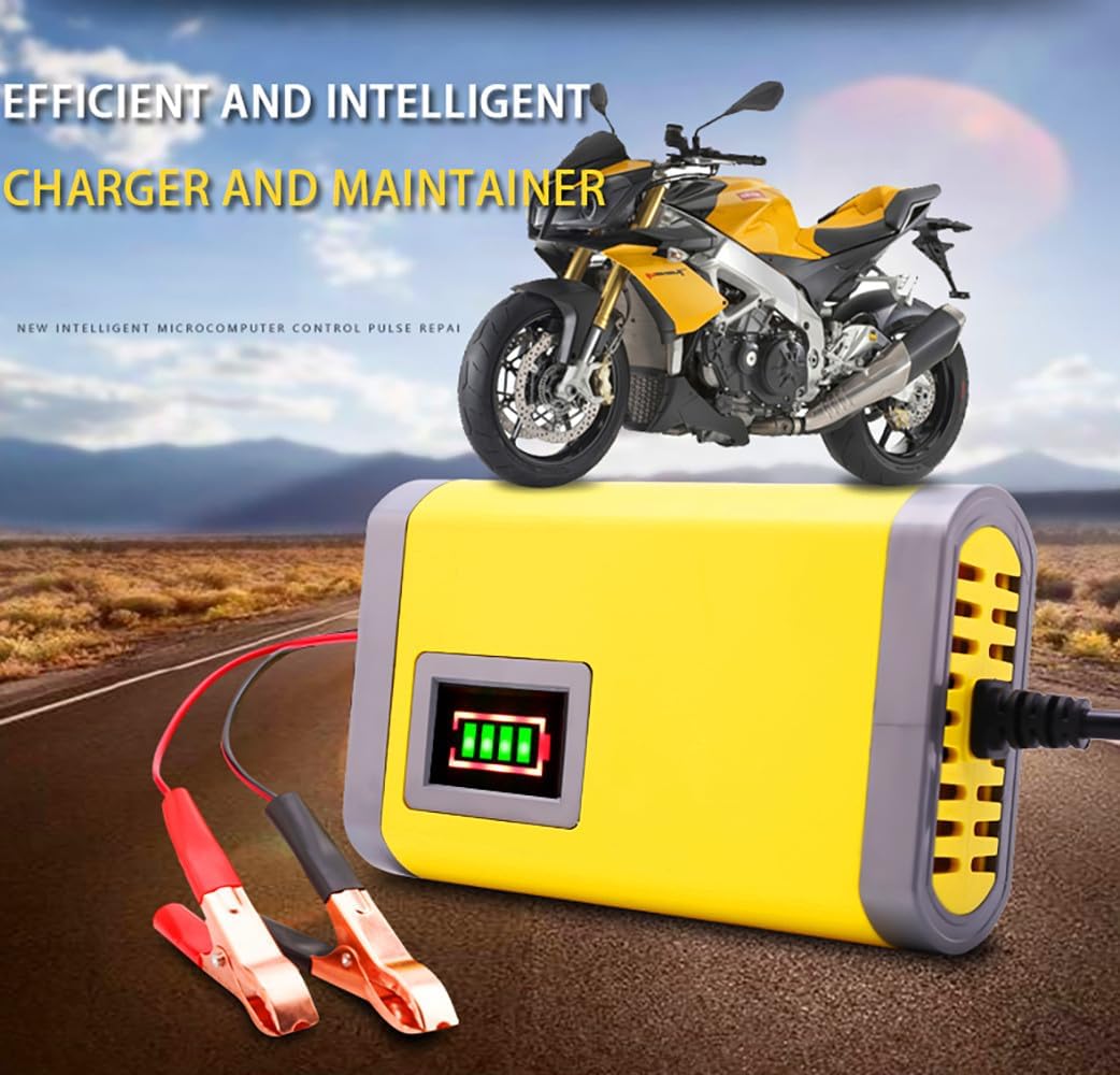 2 Pack 12V Battery Charger and Maintainer: 2 AMP Charger for Charging Boats Motorcycles ATVs Riding Mowers & Car Truck SUV RV Maintenance