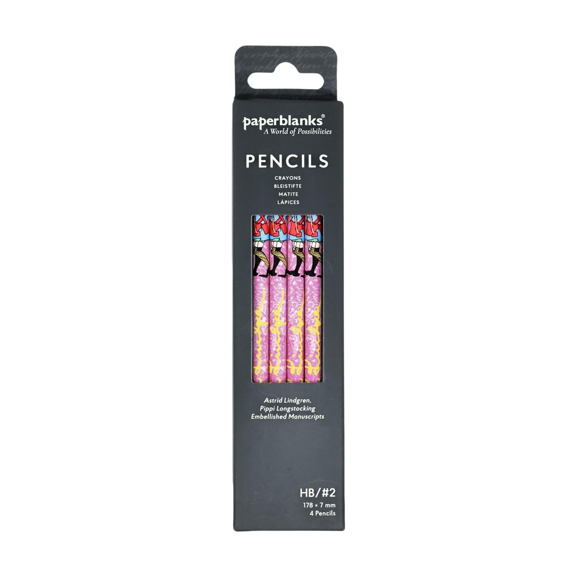 Astrid Lindgren, Pippi Longstocking (Embellished Manuscripts Collection) Pencil (4 Pack)