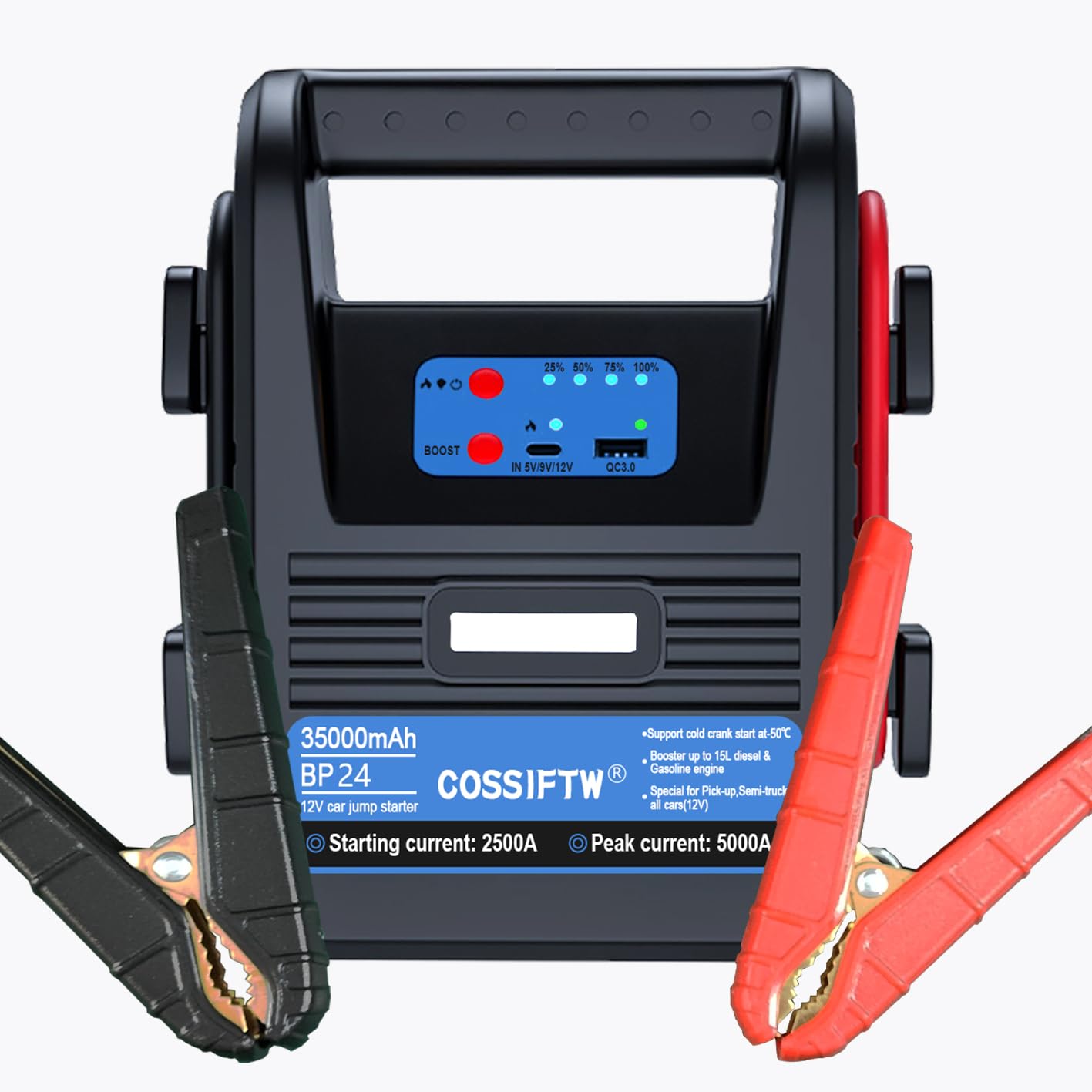 12V Car Jump Starter 5000A High-Capacity Car Jump Starter - No Charging Required