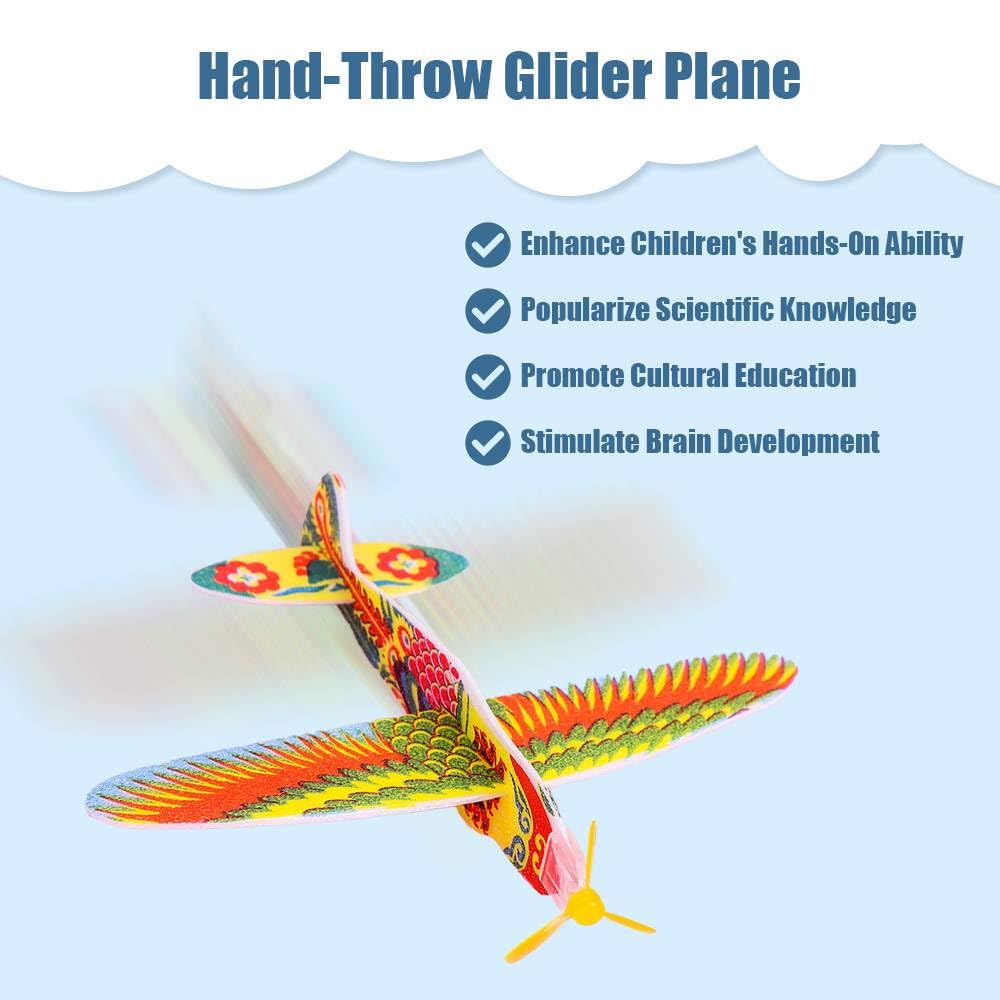 Henyall 12Pcs Foam Gliders Plane for Kids,Classic Kids Plane Toys-Easy Assembly,Party Bag Fillers,Toys Game Prizes for Childrens,Outdoor Flying Tys for Boys & GirlsSix Styles - Image 4