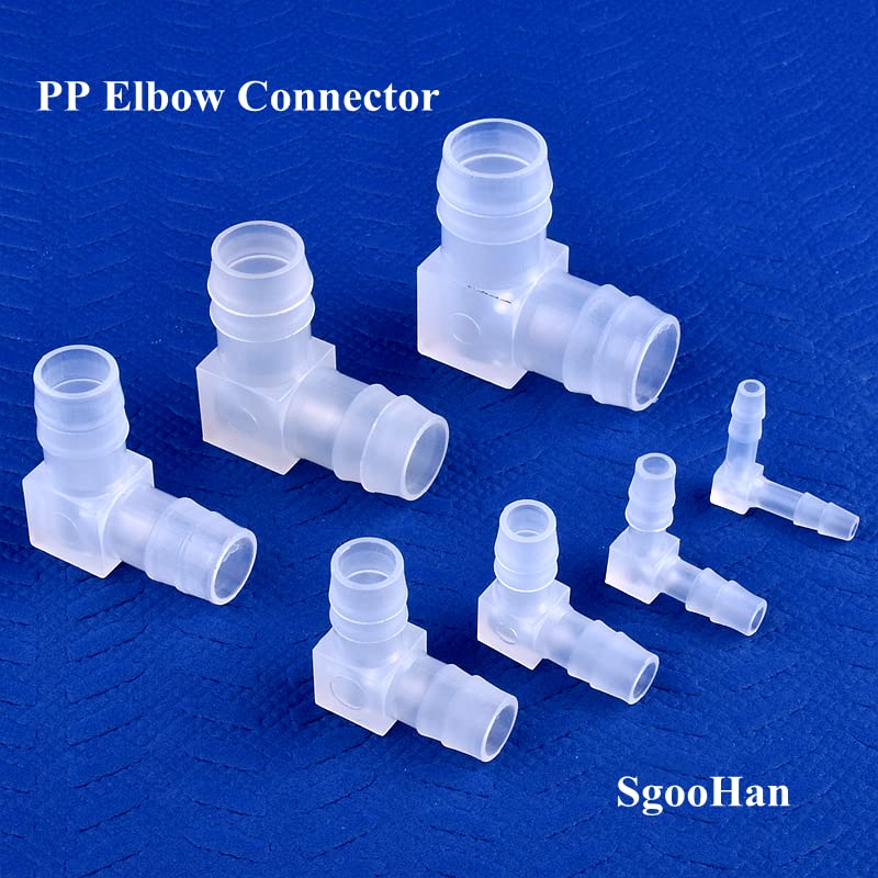 Conectores de codo de polipropileno de 4 a 20 mm, de 5 a 200 piezas, accesorios for tanque de acuario, aireador de bomba de aire, junta de pagoda, juntas de manguera médica for riego de jardín(16x16mm