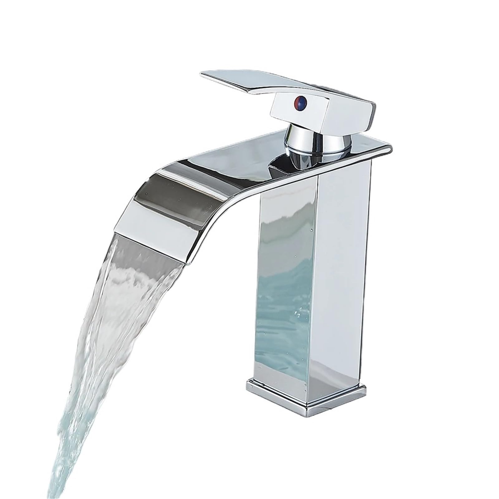 Basin Faucets Elegant Waterfall Bathroom Sink Faucet Single Lever Hole Deck Mount