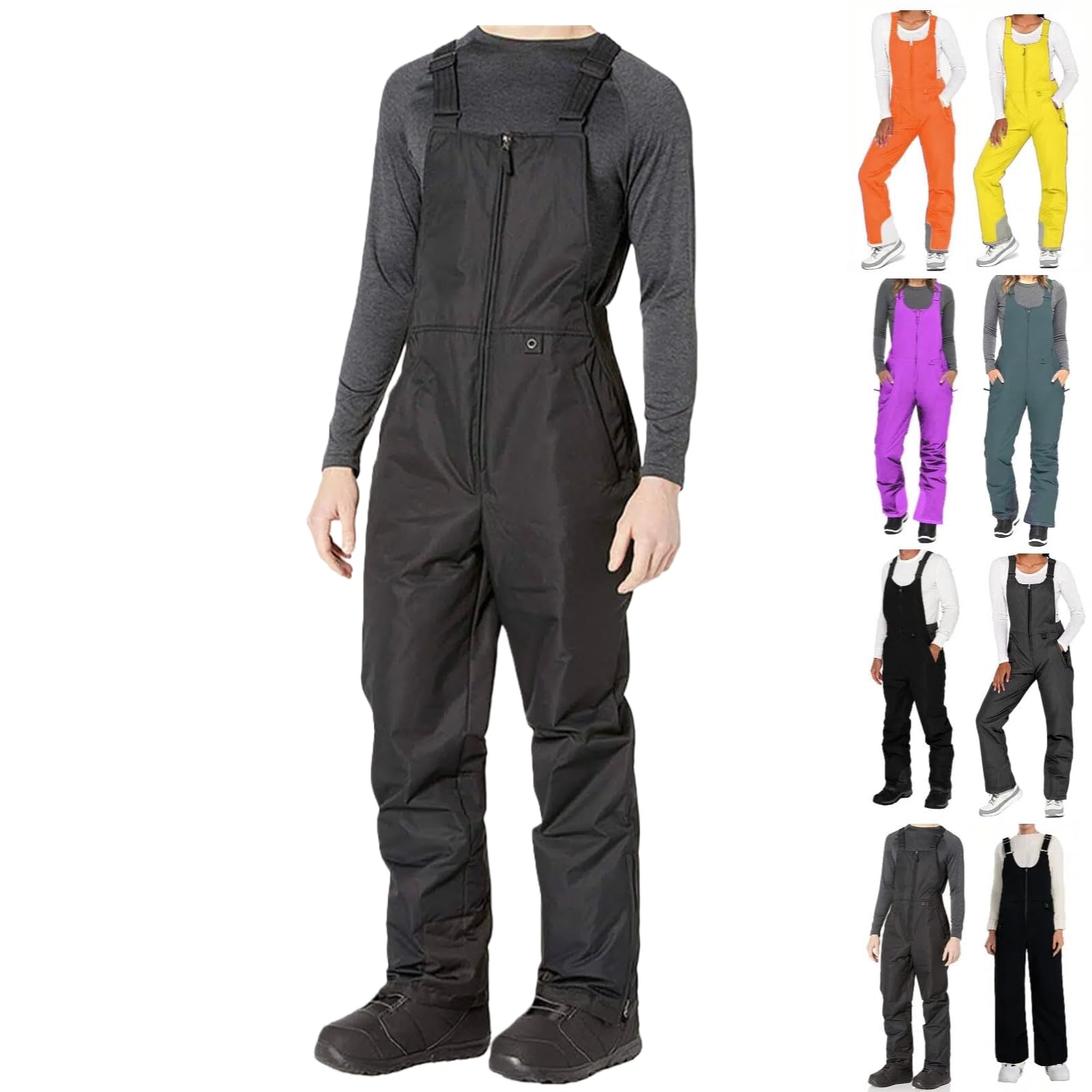 Skihose Herren Wasserdicht Ski Latzhose Thermo Fleece Gefüttert Overalls Schneehose Unisex Winter Winddicht Trägerhose Softshellhose Einteiler Skianzug Skioverall Outdoorhose Snowboardhose Schneeanzug
