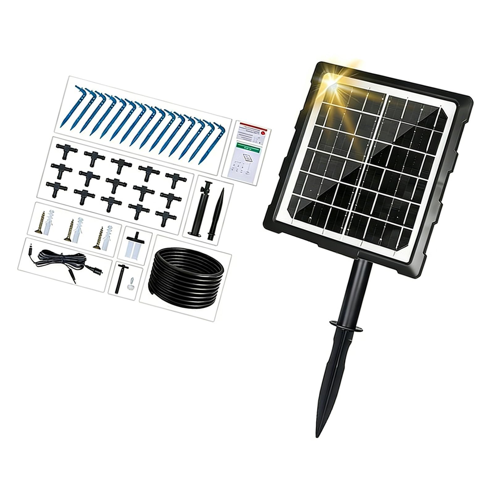 CUNZJIA Programmable Solar Automatic Garden Watering Sprinkler Systems with Timer for Outdoor Plant and Lawns Irrigation