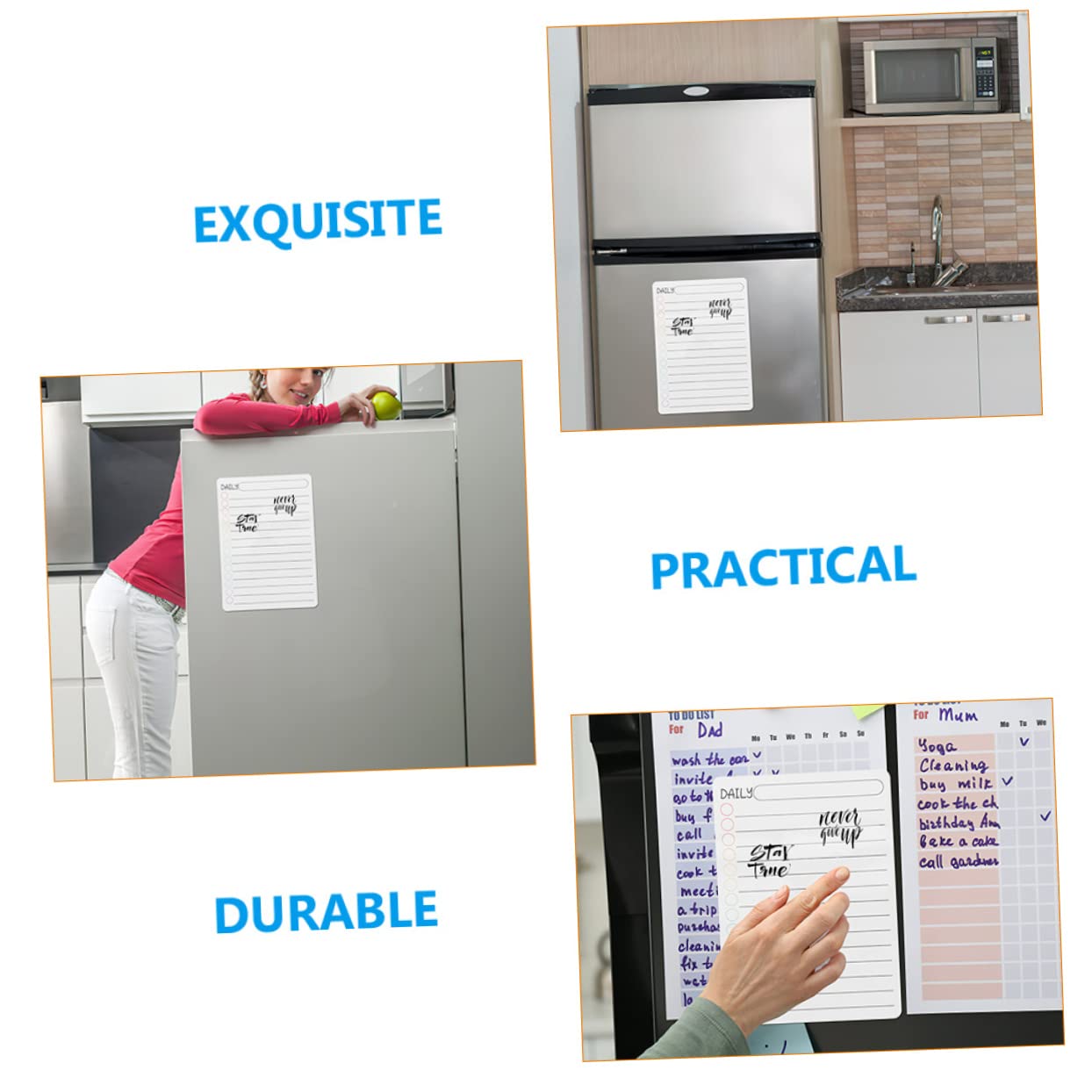 VILLCASE 12stücke Magnetische Und Wochenplaner Abwischbare Magnettafel Für Kühlschrank Für Haushaltsorganisation Und Tägliche Aufgabenplanung