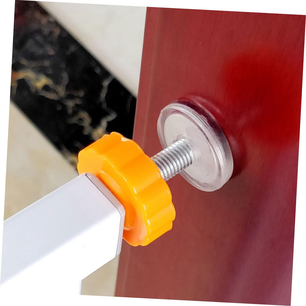 Toyvian 4 zestawy balustrad schodowych, kratka ochronna dla niemowląt, akcesoria do kratki schodowej, śruby montażowe ciśnieniowe do drzwi niemowląt, śruba gwintowana do drzwi niemowląt, śruba ze