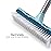 BOOMJOY Floor Scrub Brush with Long Handle, 2 in 1 Scrape and Brush, Stiff Bristles for Cleaning Bathroom, Patio, Garage, Kitchen, Deck, Tile, Blue