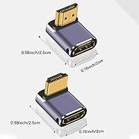 Vista 5 de Duttek Paquete de 4 Adaptadores HDMI 2.1 en Ángulo Recto, Adaptador HDMI de 90 Grados [48Gbps, 8K@60Hz] Ángulo Hacia Arriba y Hacia Abajo, Ángulo