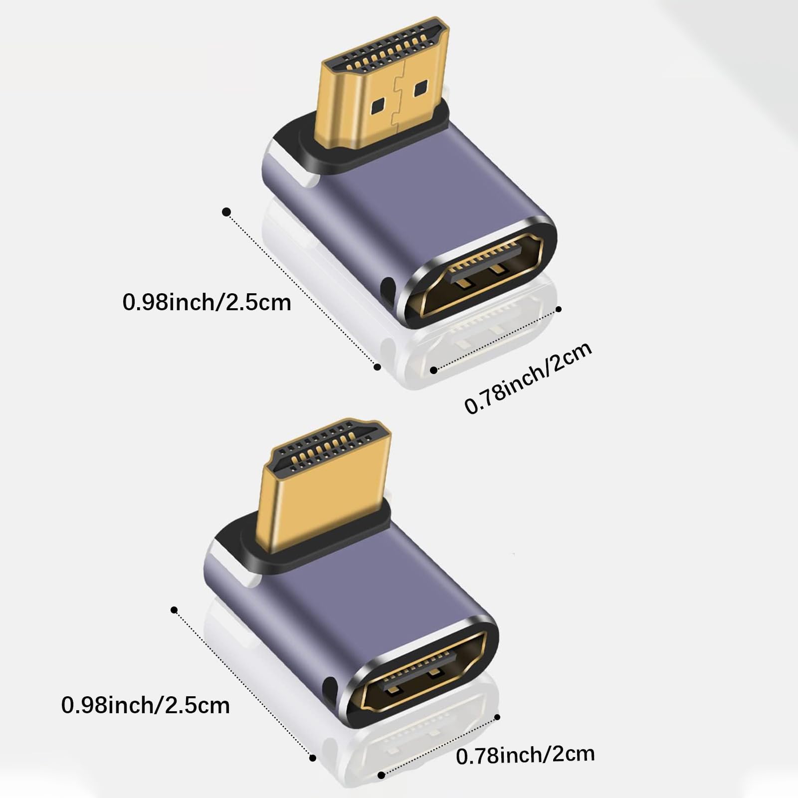 Mini HDMI 2.1 Adapter 180 Graden U-Hoek Voor Camera en Desktop