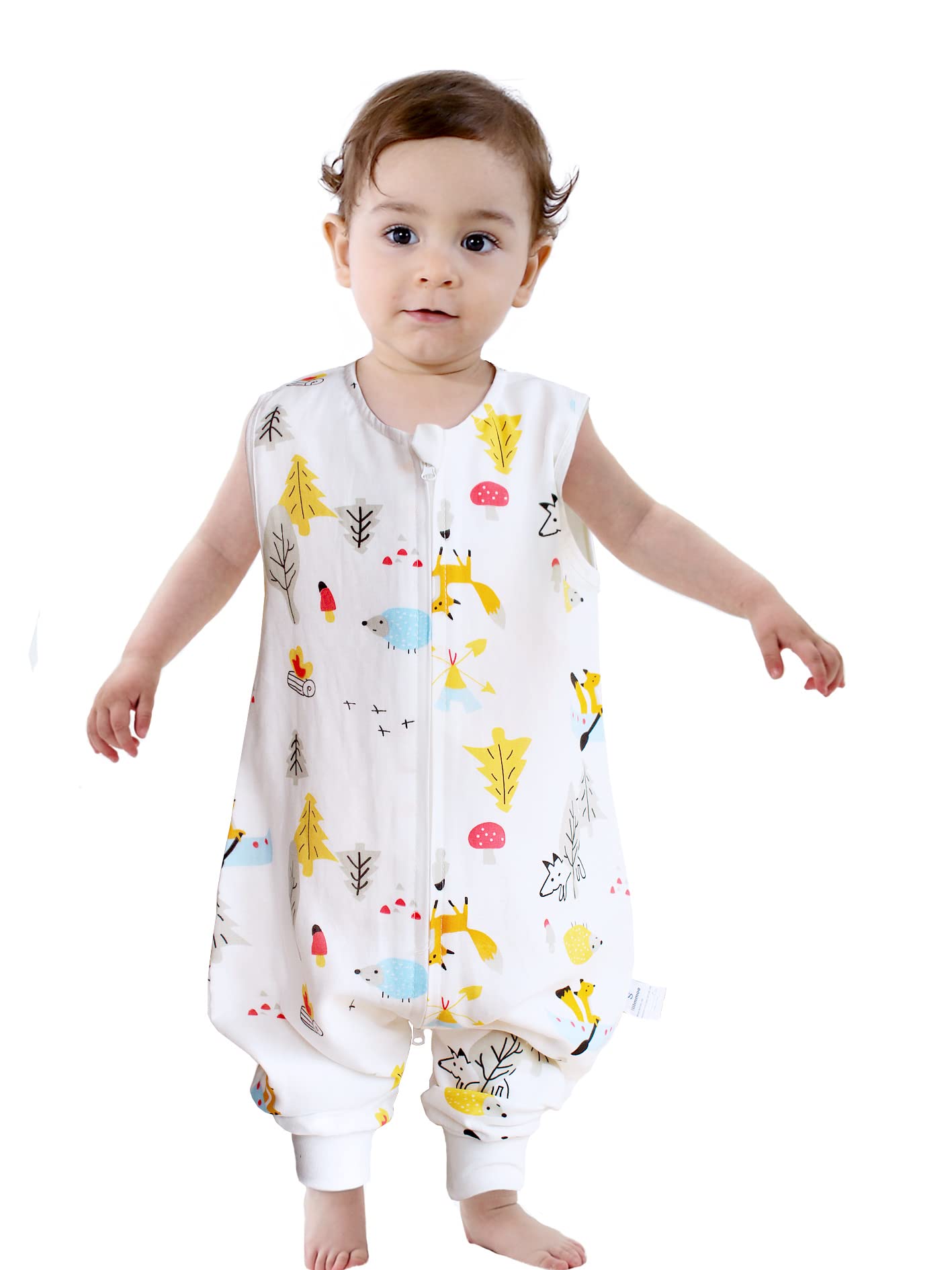 ililmmoe Baby Sleep Sack with Feet Muslin Original Cotton Sleeping Bag Wearable Blankets Non Sleeves Garden/M 2-3T