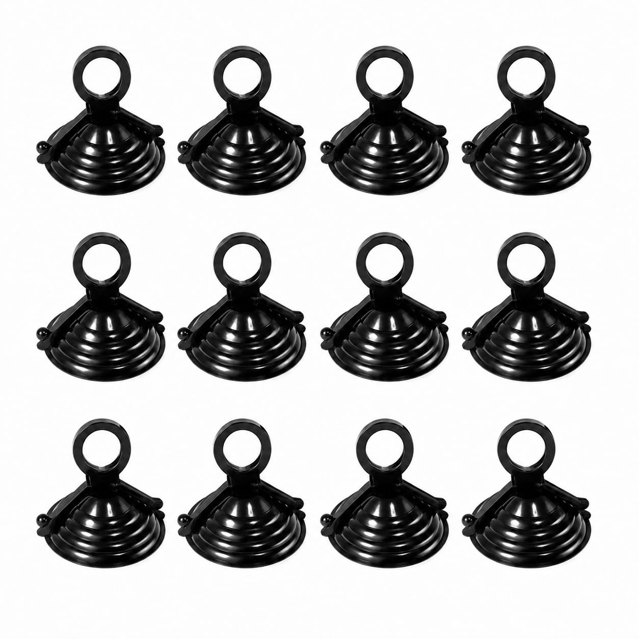 ShanRo Car Glass Windshield Sunshade Suction Cups, Pull Ring Sun Visor Suction Cup Hooks, Mini PVC Adsorption Holders for Car Windows, Windshield, Kitchen & Bathroom 12 Pcs-image-9