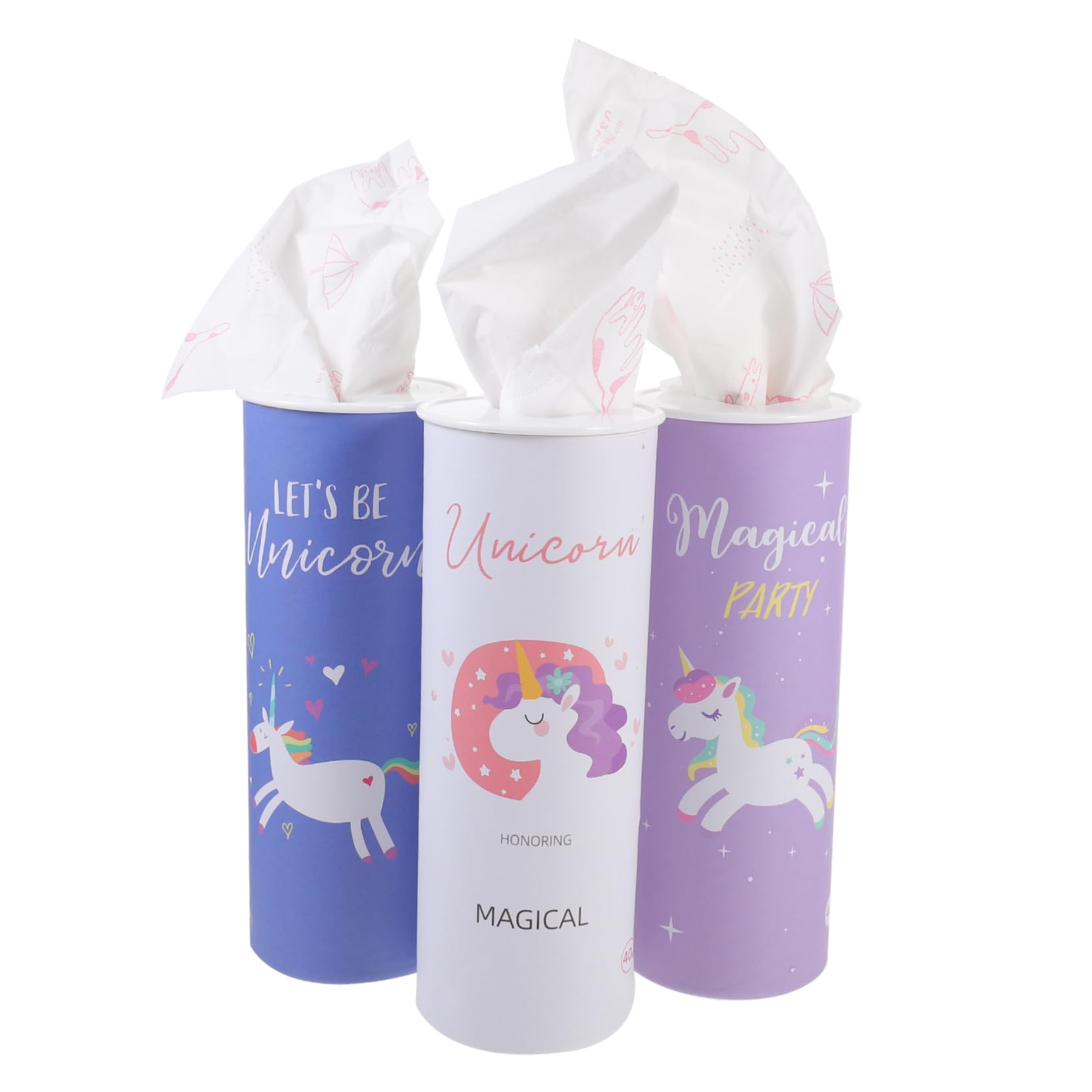 BESTYASH Servilletas De Papel Con Estampado De Dibujos Animados De Unicornio Pañuelos De Unicornio Pañuelos Decorativos De Mesa Servilletas Lindas De 3 piezas x 4
