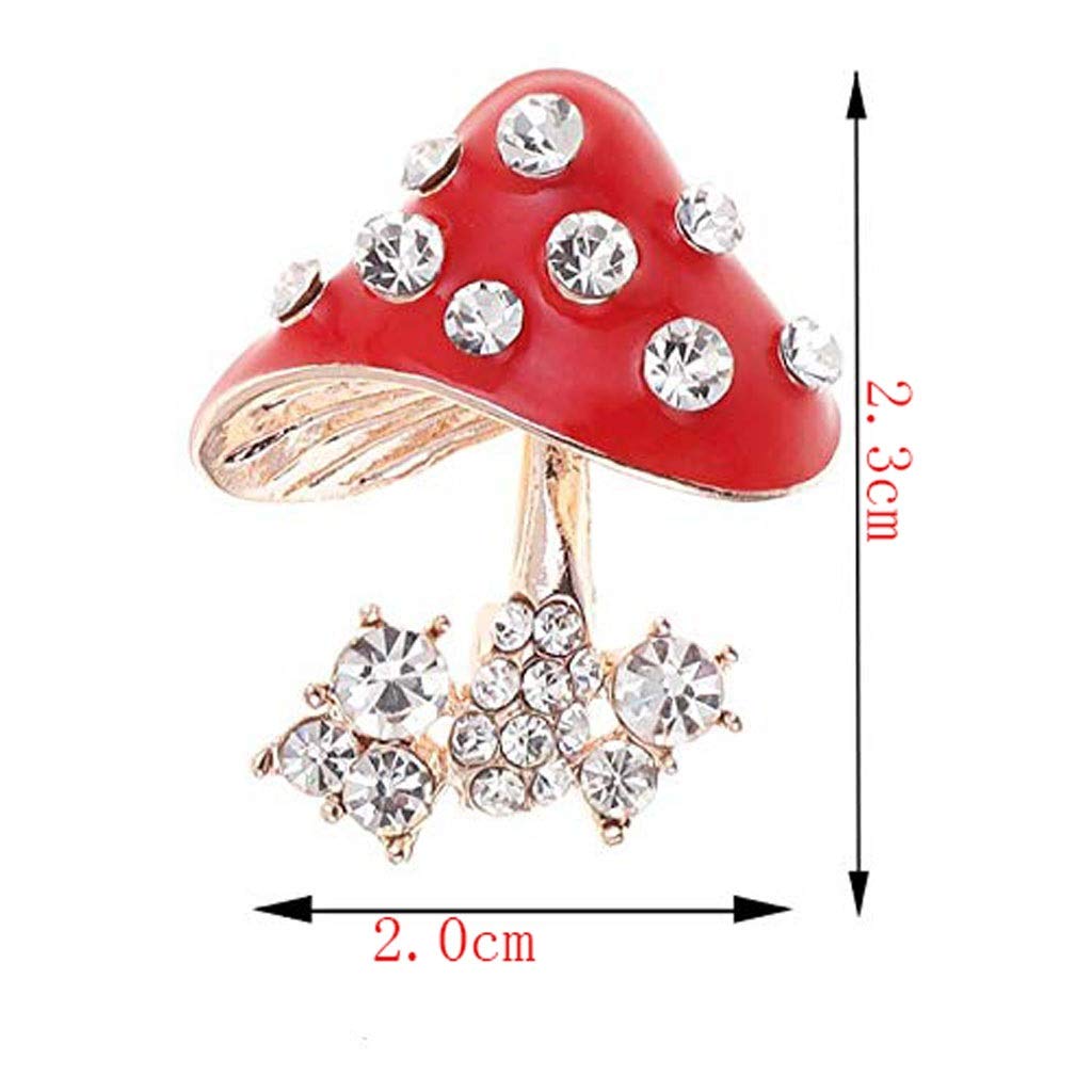 Modische Pilz-Brosche, Kristall-Strass-Brosche, Schmuck, Kleid, Schal, Schal