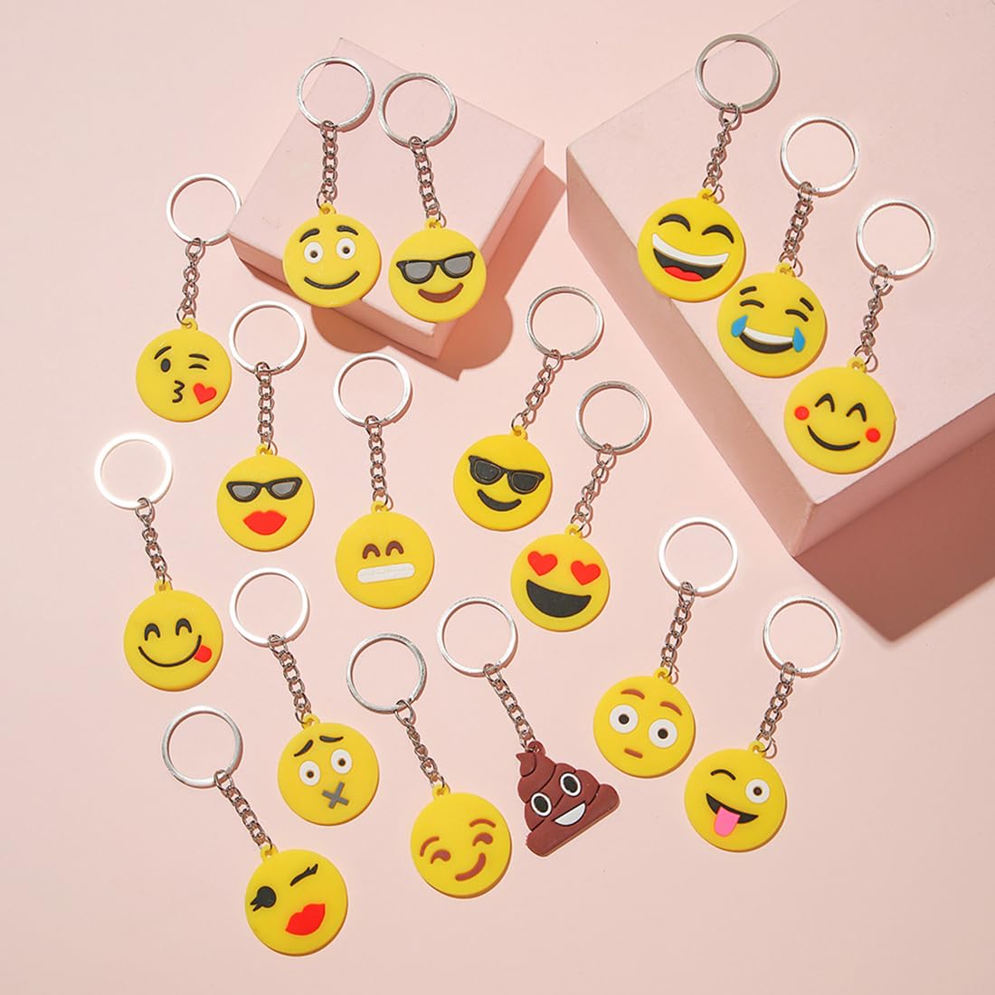 sleutelhanger met gezichtje geel