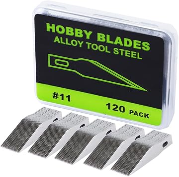 #11 Hobby Knife Blades(Pack of 120),Art Blades Cutting Tool with Storage Case for Craft, Hobby, Scrapbooking, Stencil
