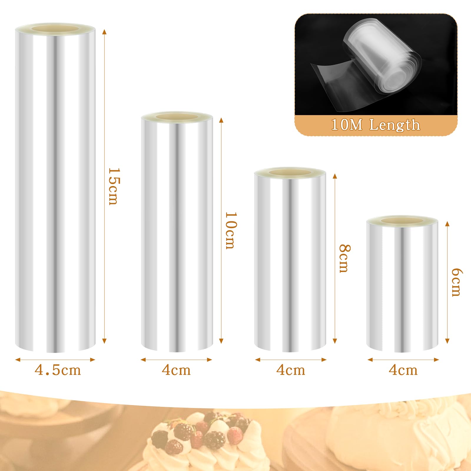 Rodoide / Film Acétate Pour Pâtisserie - 20 Cm De Hauteur - Rouleau Réutilisable Pour Bordure De Gâteau